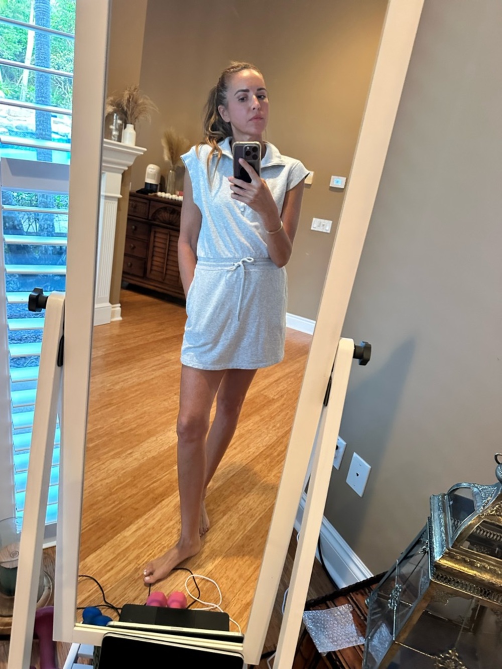Z Supply Heather Light Gray Mini Dress